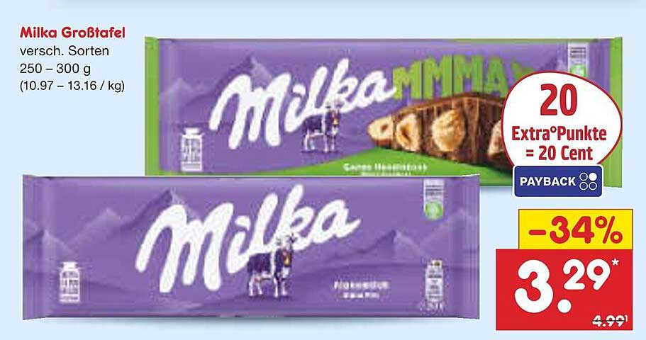 Milka Großtafel versch. Sorten 250 – 300 g
