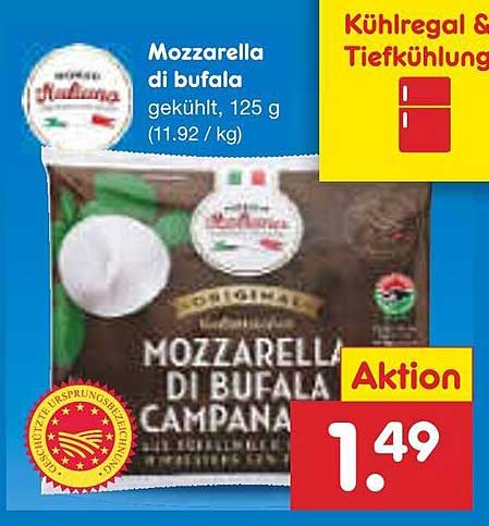 Mozzarella di bufala, gekühlt, 125 g