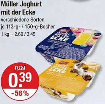 Müller Joghurt mit der Ecke - verschiedene Sorten