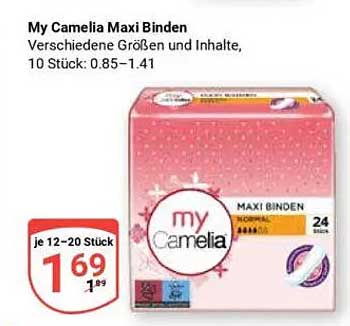My Camelia Maxi Binden, verschiedene Größen und Inhalte, 24 Stück