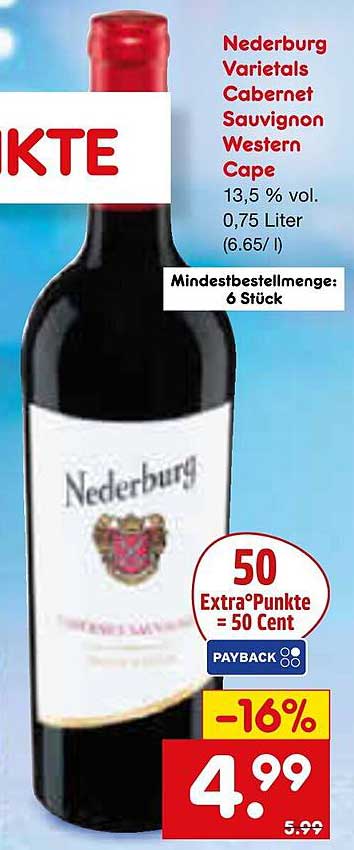Nederburg Varietals Cabernet Sauvignon Western Cape, 0,75 Liter