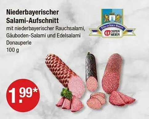 Niederbayerischer Salami-Aufschnitt mit Rauchsalami, Gäuboden-Salami und Edelsalami