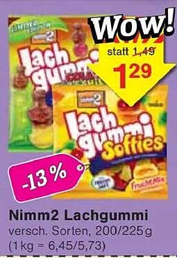 Nimm2 Lachgummi verschiedene Sorten, 200/225 g