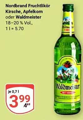 Nordbrand Fruchtlikör Kirsche, Apfelkorn oder Waldmeister