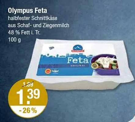 Olympus Feta - halbfester Schnittkäse aus Schaf- und Ziegenmilch