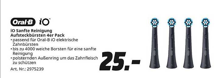 Oral-B iO Sanfte Reinigung Aufsteckbürsten 4er Pack