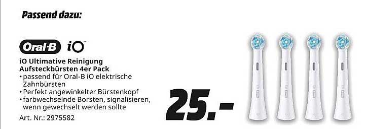 Oral-B iO Ultimate Reinigung Aufsteckbürsten 4er Pack