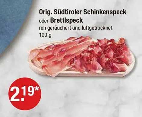 Orig. Südtiroler Schinkenspeck oder Brettlspeck 100 g