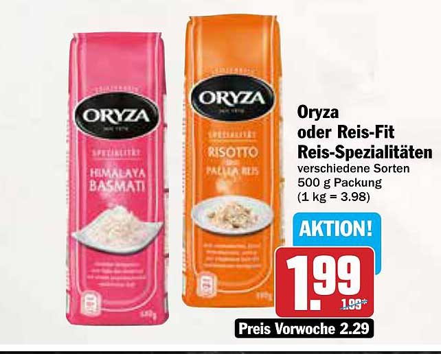 Oryza oder Reis-Fit Reis-Spezialitäten 500 g