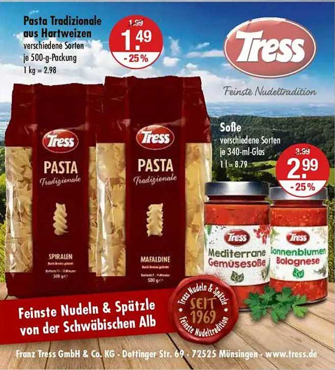 Pasta Tradizionale aus Hartweizen - verschiedene Sorten je 500-g-Packung