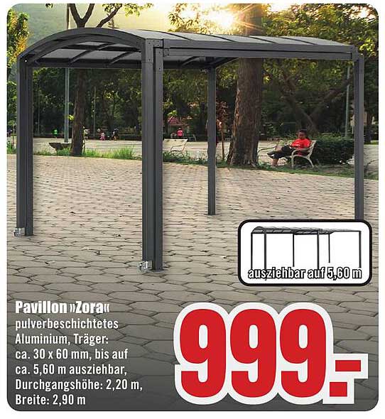 Pavillon Zorau - pulverbeschichtetes Aluminium