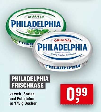 PHILADELPHIA FRISCHKÄSE - Verschiedene Sorten und Fettstufen je 175 g Becher