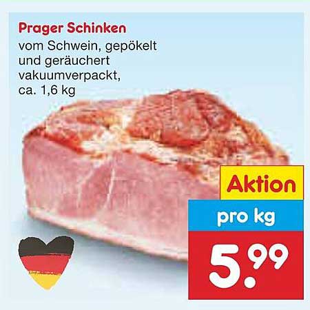 Prager Schinken vom Schwein, gepökelt und geräuchert, ca. 1,6 kg