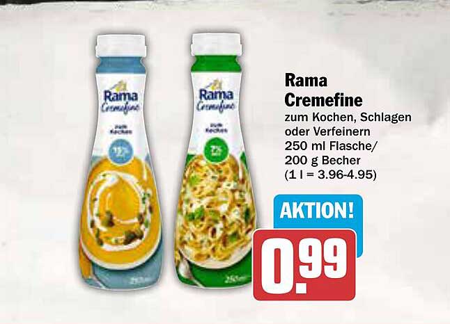 Rama Cremefine 250 ml Flasche/200 g Becher