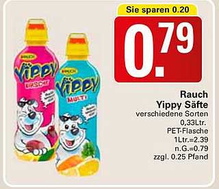 Rauch Yippy Säfte - verschiedene Sorten 0,33 Ltr. PET-Flasche
