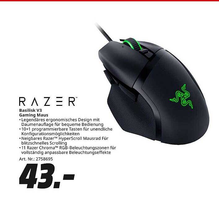 Razer Basilisk V3 Gaming Maus