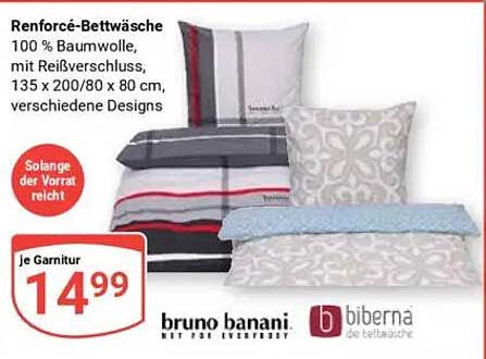 Renforcé-Bettwäsche 100 % Baumwolle mit Reißverschluss