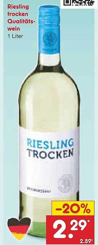 Riesling trockener Qualitätswein 1 Liter