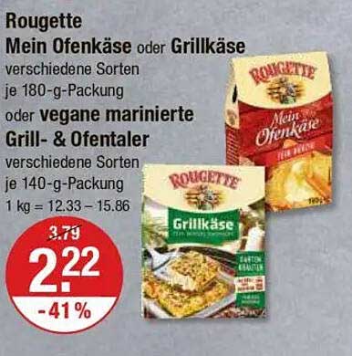 Rougette Mein Ofenkäse oder Grillkäse verschiedene Sorten je 180-g-Packung oder vegane marinierte Grill- & Ofentaler verschiedene Sorten je 140-g-Packung