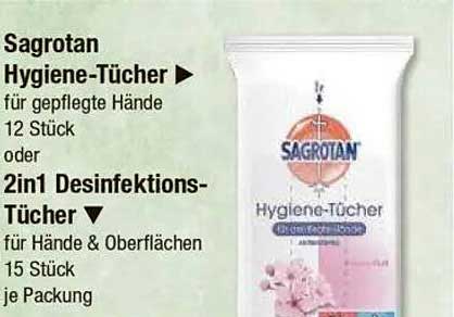 Sagrotan Hygiene-Tücher / 2in1 Desinfektions-Tücher