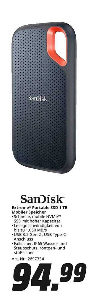 SanDisk Extreme® Portable SSD 1 TB Mobiler Speicher