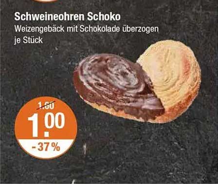 Schweineohren Schoko – Weizengebäck mit Schokolade überzogen je Stück