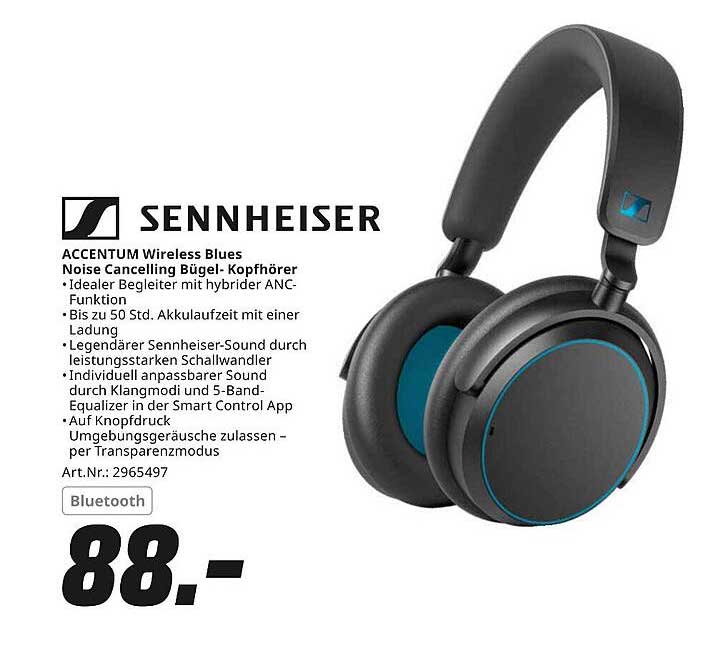 Sennheiser ACCENTUM Wireless Blues Noise Cancelling Bügel-Kopfhörer