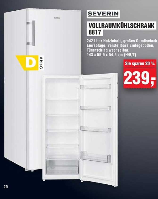 SEVERIN VOLLRAUMKÜHLSCHRANK 8817