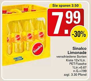Sinalco Limonade 12x1Ltr. PET-Flasche