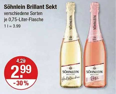 Söhnlein Brillant Sekt verschiedene Sorten je 0,75-Liter-Flasche