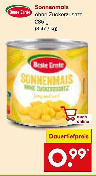 Sonnenmais ohne Zuckerzusatz 285 g