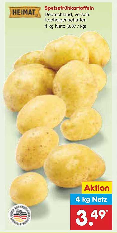 Speisefrühkartoffeln 4 kg Netz