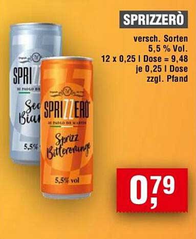 SPRIZZERO - verschiedene Sorten 5,5 % Vol.