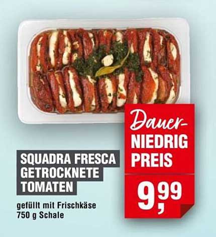 SQUADRA FRESCA GETROCKNETE TOMATEN, gefüllt mit Frischkäse 750 g Schale