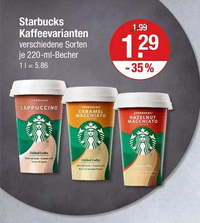 Starbucks Kaffeevarianten verschiedene Sorten je 220-ml-Becher
