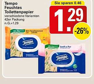 Tempo Feuchtes Toilettenpapier verschiedene Varianten 42er Packung