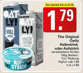 The Original Oatly Haferdrink oder Aufstrich – verschiedene Sorten
