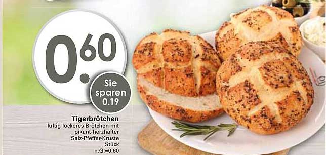 Tigerbrötchen - Luftig lockeres Brötchen mit pikant-herzhafter Salz-Pfeffer-Kruste