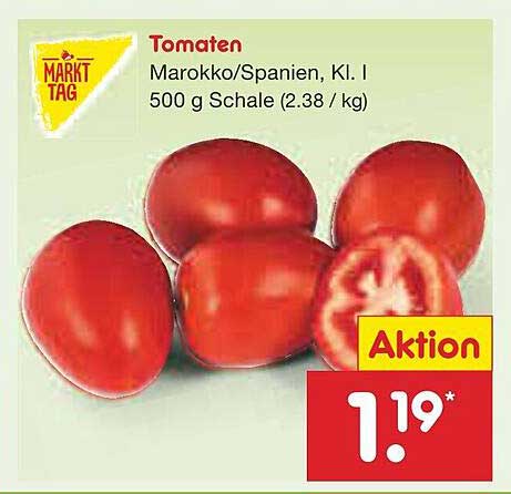 Tomaten Marokko/Spanien, Klasse I - 500 g Schale