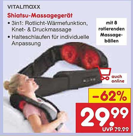 VITALMAXX Shiatsu-Massagegerät mit 3-in-1-Funktion