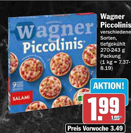 Wagner Piccolinis verschiedene Sorten, tiefgekühlt 270-243 g