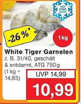 White Tiger Garnelen z. B. B. 31/40, geschält & entdarmt, ATG 750 g