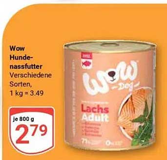 Wow Hundenassfutter Lachs Adult, 800 g
