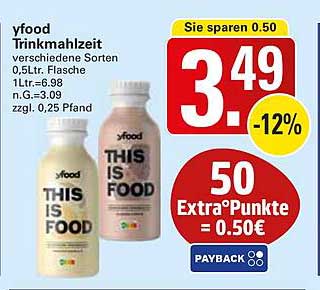 yfood Trinkmahlzeit verschiedene Sorten 0,5L Flasche
