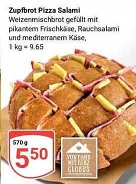 Zupfbrot Pizza Salami