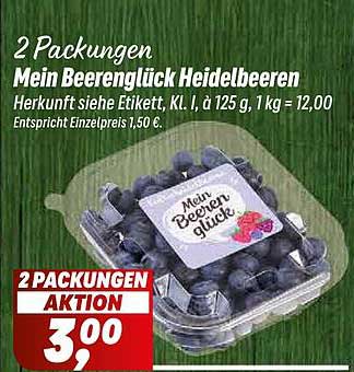 2 Packungen Mein Beerenglück Heidelbeeren