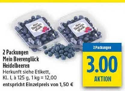 2 Packungen Mein Beerenglück Heidelbeeren