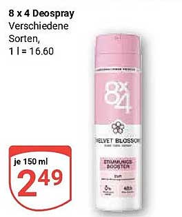 8 x 4 Deospray Verschiedene Sorten, 1 l = 16.60