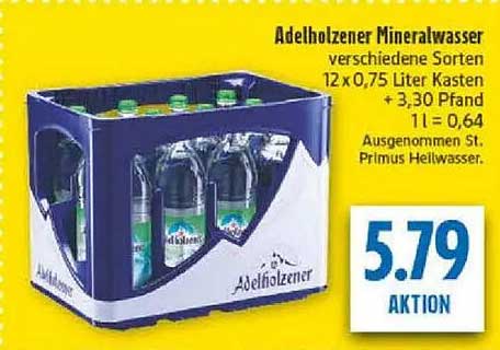 Adelholzener Mineralwasser verschiedene Sorten 12 x 0,75 Liter Kasten