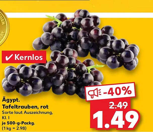 Ägypt. Tafeltrauben, rot